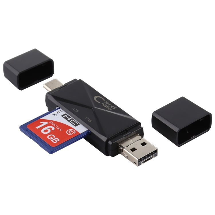 Lettore di schede USB-C/Tipo-C + SD + TF + Micro USB a USB 2.0, USB2.0
