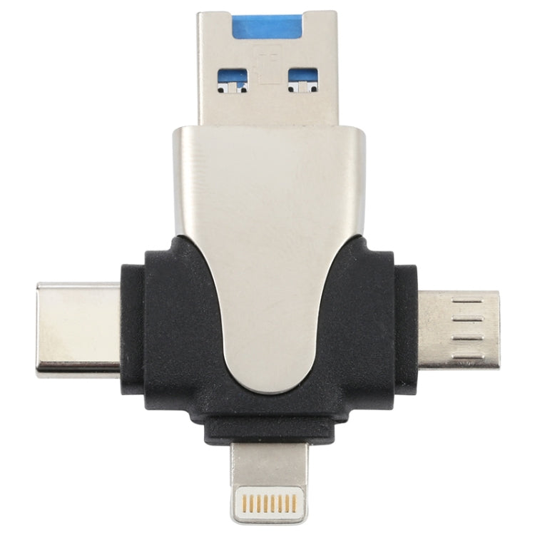 Lettore di schede TF 4 in 1 8 pin + USB-C / Tipo-C + Micro USB + USB 3.0 maschio, 4 in 1