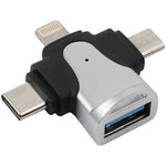 Adattatore 3 in 1 USB 3.0 in lega di zinco