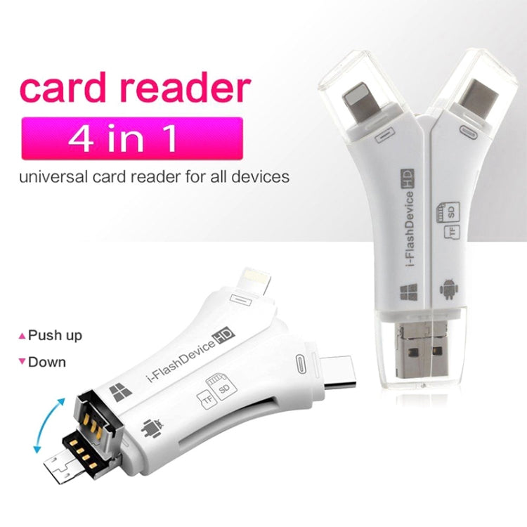 Lettore schede TF/SD 4 in 1 compatibile USB-C Micro USB 8 pin