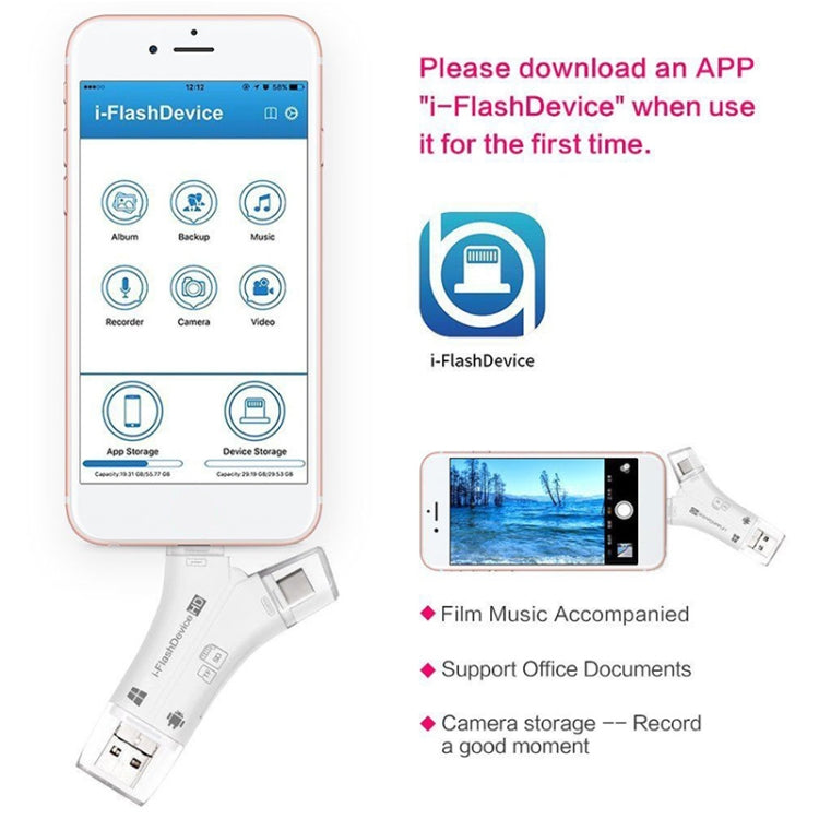 Lettore schede TF/SD 4 in 1 compatibile USB-C Micro USB 8 pin