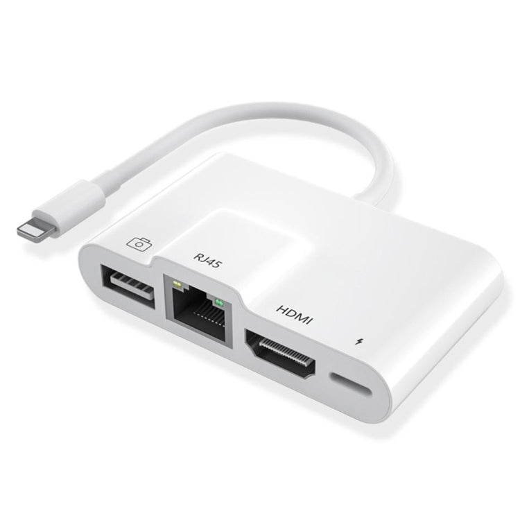 Adattatore 4 in 1 8 Pin con HDMI e RJ45