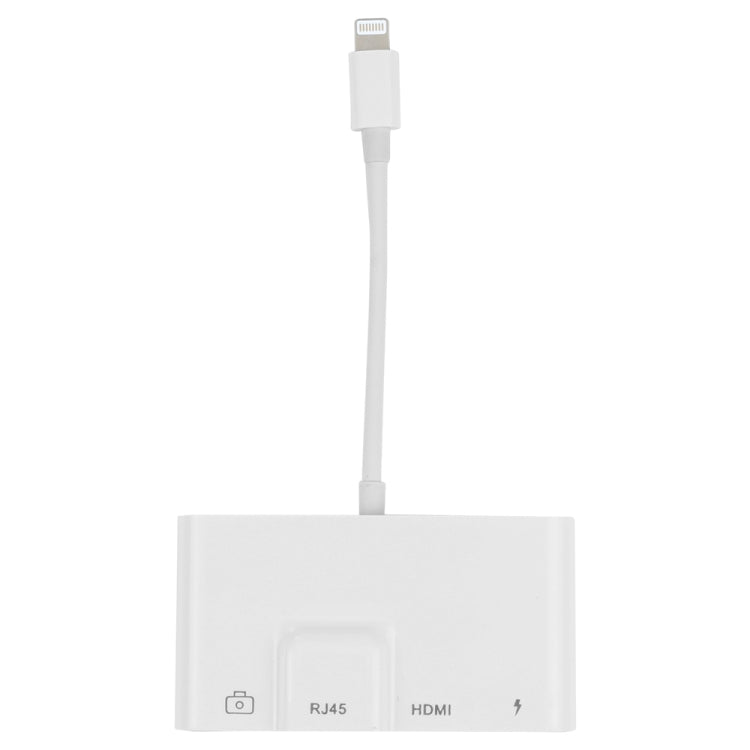 Alimentazione 4 in 1 da 8 pin maschio a 8 pin + Ethernet RJ45 + HDMI + adattatore AV digitale OTG femmina per fotocamera USB, RJ45 Ethernet