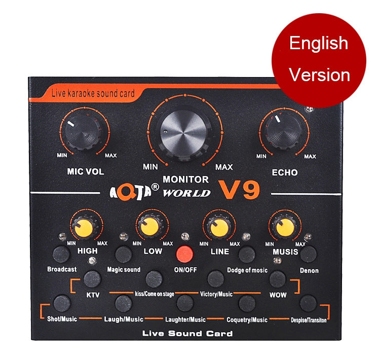 V9 Live Broadcast Equipment Sound Card for Webcast Entertainment Streaming