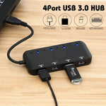 Hub USB 3.0 4 porte con USB-C e interruttori indipendenti