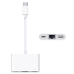 Adattatore 3 in 1 USB-C a USB, Ethernet e Type-C