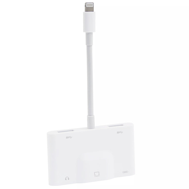 Adattatore 5 in 1 per iPhone con USB, AUX e Ethernet