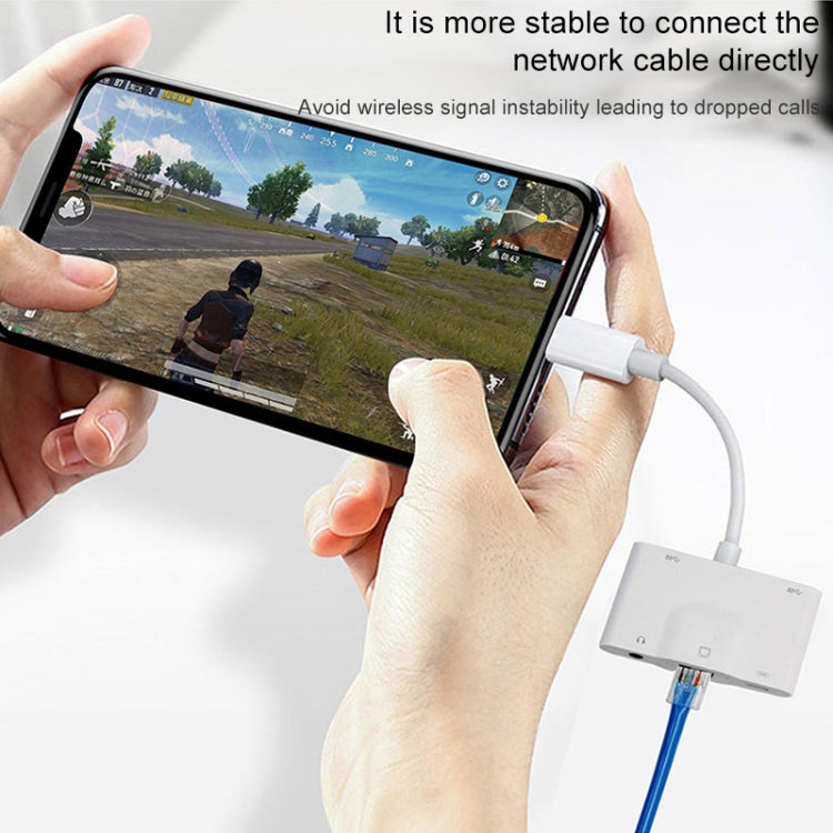 Adattatore 5 in 1 per iPhone con USB, AUX e Ethernet