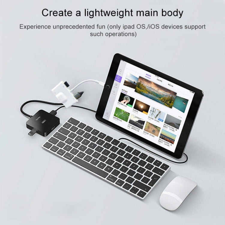Adattatore 5 in 1 per iPhone con USB, AUX e Ethernet