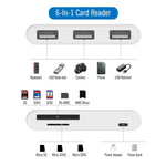 Adattatore 6 in 1 con 3 USB e slot SD per iPhone