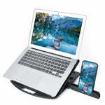 Dissipazione del calore aumentata per uso generale per supporto per laptop, stile: con supporto per cellulare con rotazione, Style: with Mobile Phone Holder with Rotation