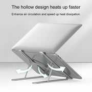Supporto portatile regolabile per laptop Supporto per dissipazione del calore pieghevole per aumento dell'altezza di sollevamento del desktop, Stile: Fan, Style: Fan