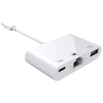 Adattatore 3 in 1 Ethernet USB per iPhone e iPad