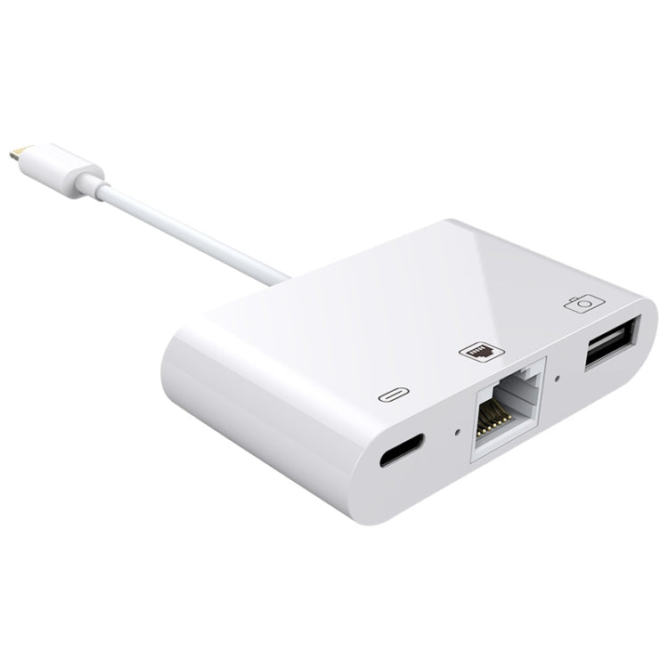NK-107 3 in 1 Ethernet + USB + porte di ricarica femmina da 8 pin a cavo convertitore video digitale OTG maschio da 8 pin