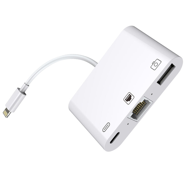 NK-107 3 in 1 Ethernet + USB + porte di ricarica femmina da 8 pin a cavo convertitore video digitale OTG maschio da 8 pin