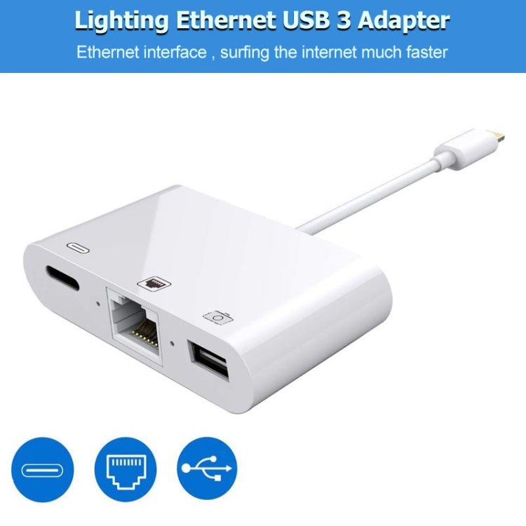 NK-107 3 in 1 Ethernet + USB + porte di ricarica femmina da 8 pin a cavo convertitore video digitale OTG maschio da 8 pin
