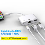 Adattatore 3 in 1 Ethernet USB per iPhone e iPad