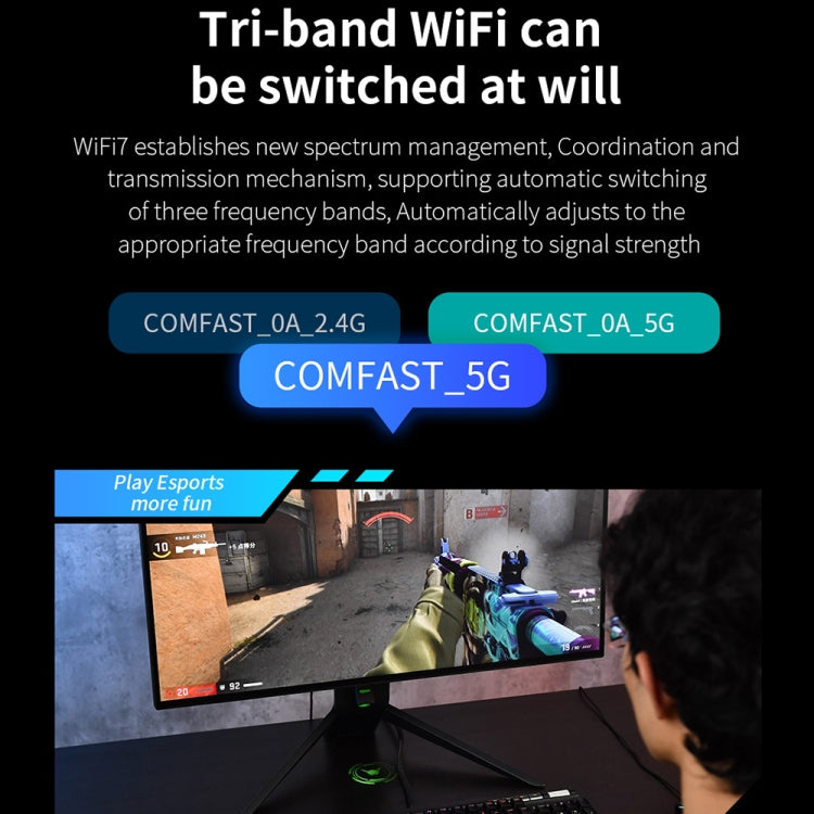 Ricevitore WiFi adattatore di rete wireless PCIE COMFAST CF-BE200 Pro 8774Mbps WiFi7, CF-BE200 Pro