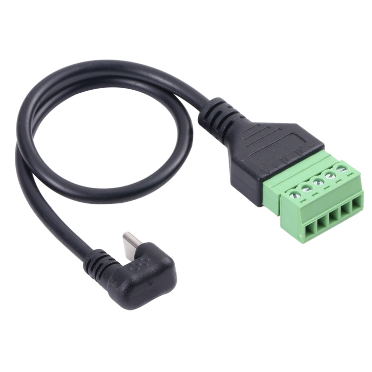 Connettore USB-C maschio a terminale verde 5 pin 24 cm