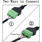 Connettore USB-C maschio a terminale verde 5 pin 24 cm