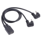 Cavo USB-C/Type-C maschio + micro USB maschio a micro USB femmina a forma di U, Type-C + Micro USB to Micro USB