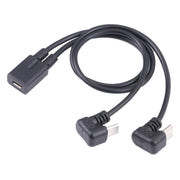 Cavo USB-C/Type-C maschio + micro USB maschio a micro USB femmina a forma di U, Type-C + Micro USB to Micro USB