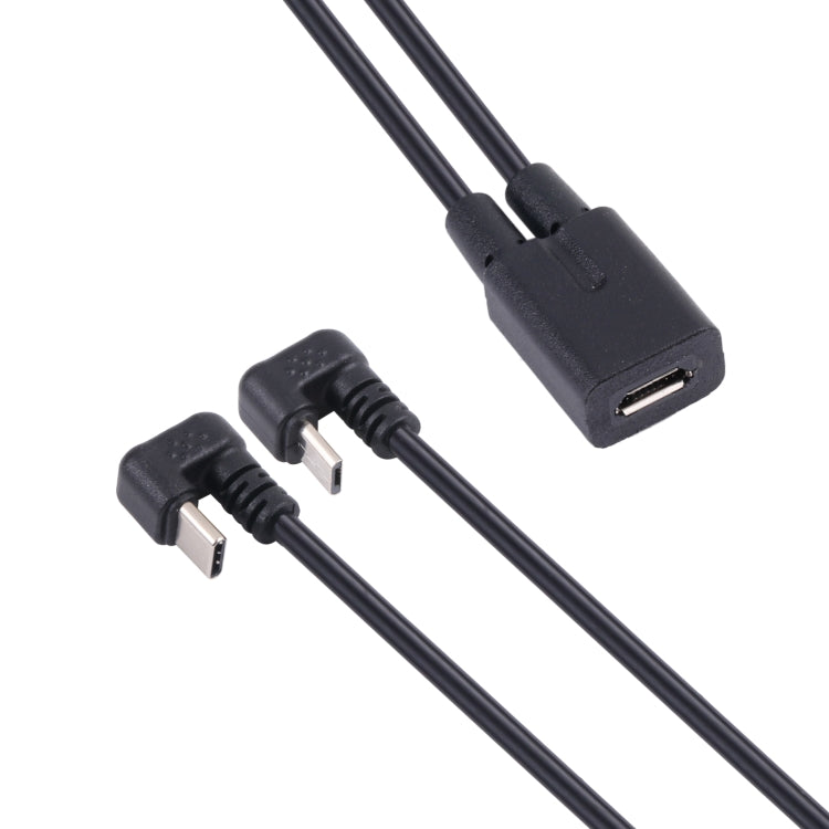 Cavo USB-C + Micro USB maschio a Micro USB femmina a U