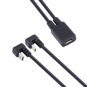 Cavo USB-C/Type-C maschio + micro USB maschio a micro USB femmina a forma di U, Type-C + Micro USB to Micro USB
