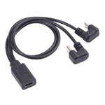 Cavo USB-C a Micro USB e USB-C femmina 25 cm nero