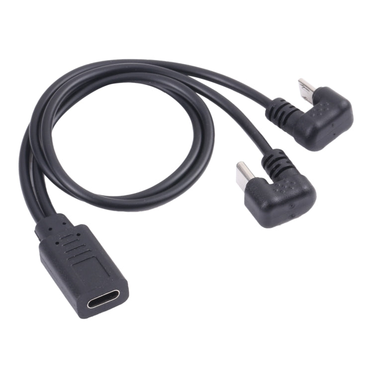 Cavo USB-C a Micro USB e USB-C femmina 25 cm nero