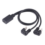 Cavo USB-C a Micro USB e USB-C femmina 25 cm nero