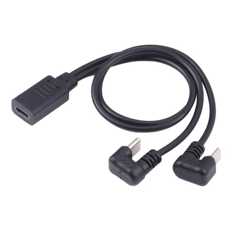 Cavo USB-C a Micro USB e USB-C femmina 25 cm nero