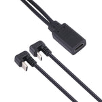 Cavo USB-C a Micro USB e USB-C femmina 25 cm nero