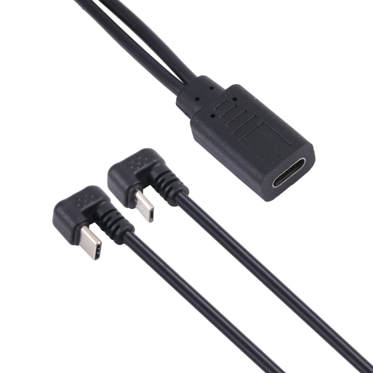 Cavo USB-C a Micro USB e USB-C femmina 25 cm nero