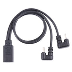 Cavo USB-C a Micro USB e USB-C femmina 25 cm nero