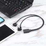 Cavo USB-C a Micro USB e USB-C femmina 25 cm nero