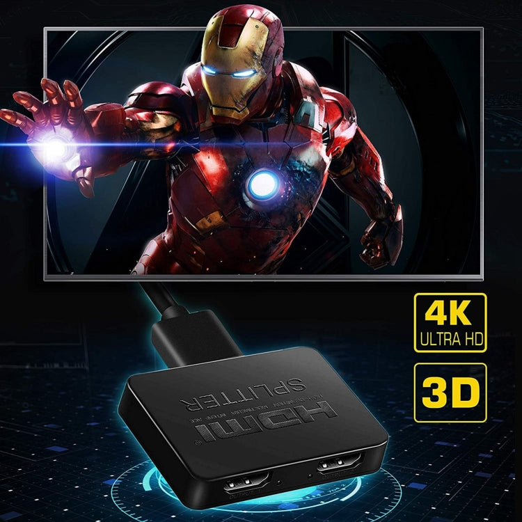 Splitter box HDMI 3D 4K, 1 ingresso x 4 uscite, alimentazione USB