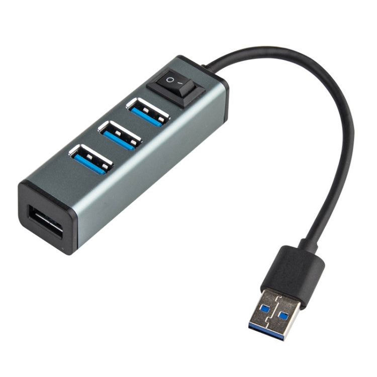 HUB da USB a 4 porte USB 3.0 in lega di alluminio con interruttore, USB