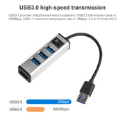 HUB da USB a 4 porte USB 3.0 in lega di alluminio con interruttore, USB