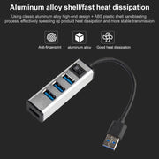 HUB da USB a 4 porte USB 3.0 in lega di alluminio con interruttore, USB