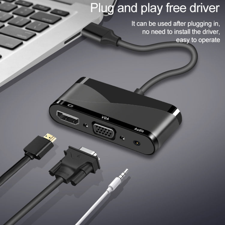 Adattatore USB-C a 4K HDMI, VGA e audio 3,5 mm