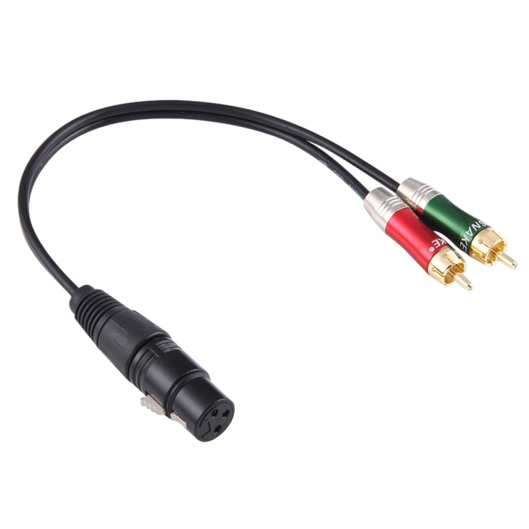 Cavo adattatore audio XLR femmina 3 pin a 2 RCA maschio 30 cm