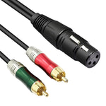 Cavo adattatore audio XLR femmina 3 pin a 2 RCA maschio 30 cm