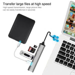 Adattatore USB-C 5 in 1 con 3 USB 3.0 e lettore schede SD/TF
