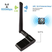 EDUP EP-AC1635 Antenna 2dBi per adattatore Ethernet USB wireless 11AC dual band da 600Mbps per laptop/PC, EP-AC1635