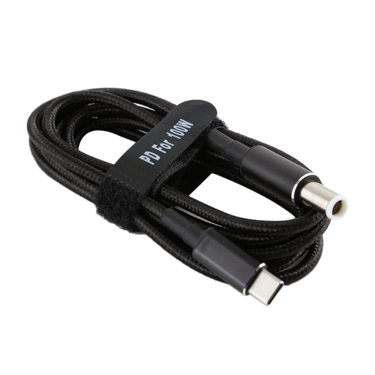 Cavo di ricarica in tessuto di nylon maschio PD 100 W 7,4 x 0,6 mm a USB-C/Type-C maschio per Dell, lunghezza cavo: 1,7 m, 7.4 x 0.6mm for Dell