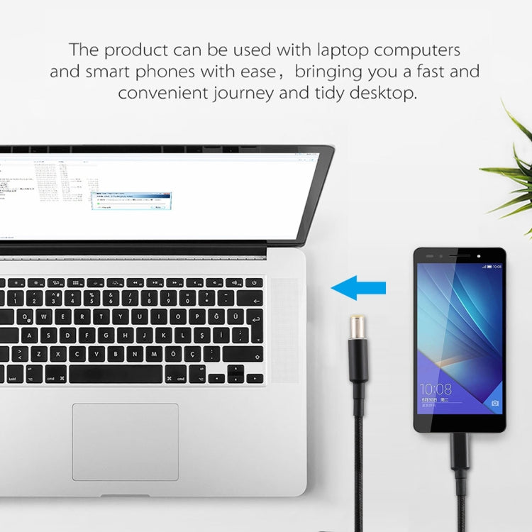 Cavo ricarica nylon 7,9x5,0 mm a USB-C 1,7 m 100W