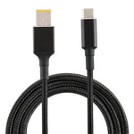 Cavo di ricarica per alimentazione in tessuto di nylon maschio quadrato grande a USB-C / Type-C per Lenovo, lunghezza cavo: 1,7 m, Big Square to Type-C