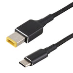 Cavo di ricarica per alimentazione in tessuto di nylon maschio quadrato grande a USB-C / Type-C per Lenovo, lunghezza cavo: 1,7 m, Big Square to Type-C