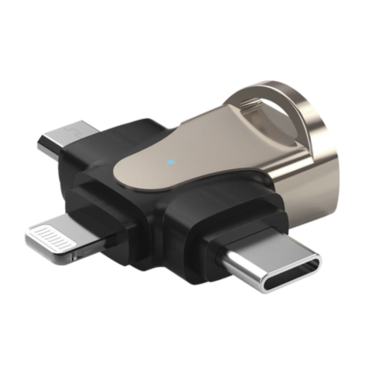 Adattatore OTG 3 in 1, USB to Type-C / Micro USB / 8 Pin